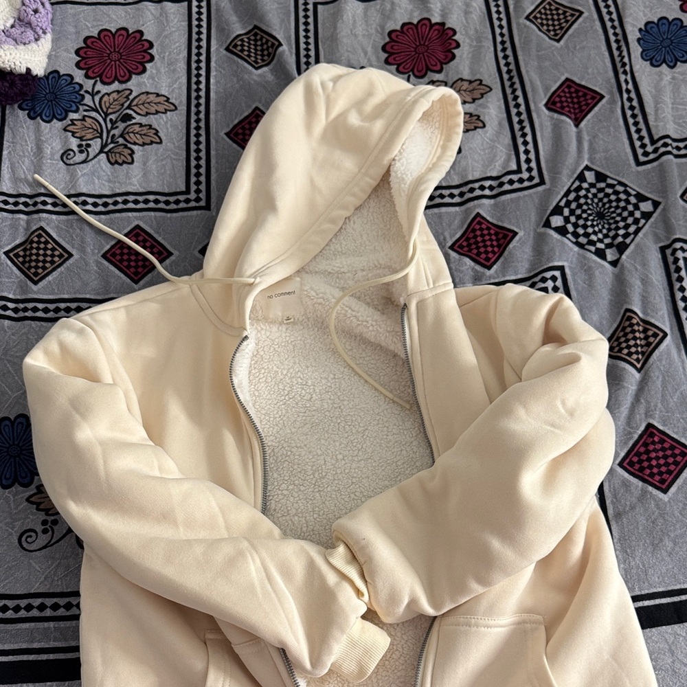 Cream Hooded Women's Jacket